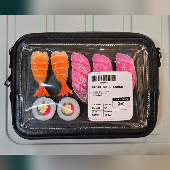 [SOLD] Dolls Kill Current Mood Freak Roll Sushi Combo Crossbody Purse - Picture 7 of 11